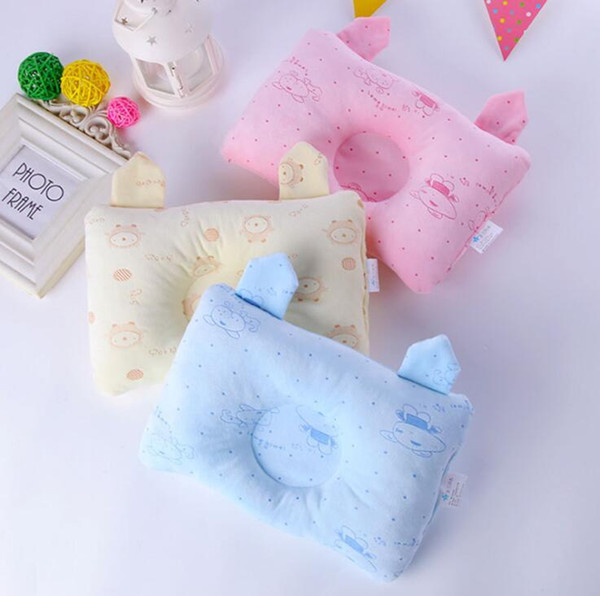 Baby sponge memory pillow color cotton embroidery bear set pillow newborn defensive head cartoon pillow free shipping