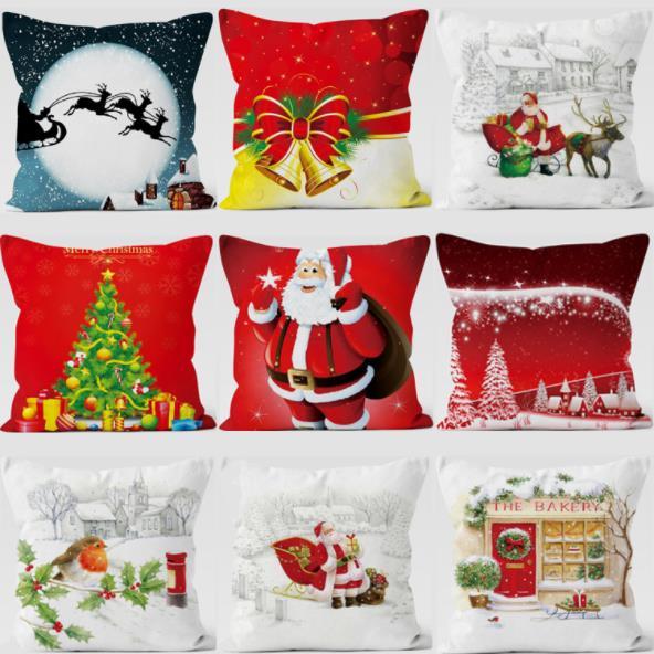 Creation Led Light Luminous Pillow Case Christmas Santa Claus Reindeer Pillow Case Sofa Car Decor Cushion 45*45cm WX9-62