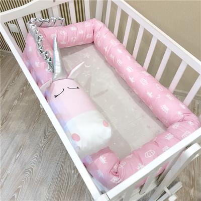 Unicorn Pillow Bed Curtain Cotton Crown Pattern Children Cushion Infant Crib Fence Bumper Kid Room Decoration Toys