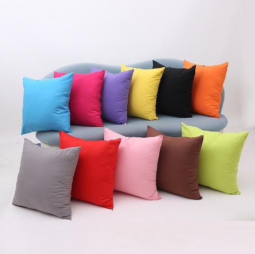 45 * 45CM Home Sofa Throw Pillowcase Pure Color Polyester White Pillow Cover Cushion Cover Decor Pillow Case Blank christmas Decor Gift