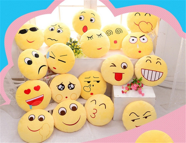 2016 Soft Emoji pillow Smiley Emoticon Round Cushion Pillow Sofa Stuffed Plush Toy Doll Christmas whatsapp emoji Cushion A113010