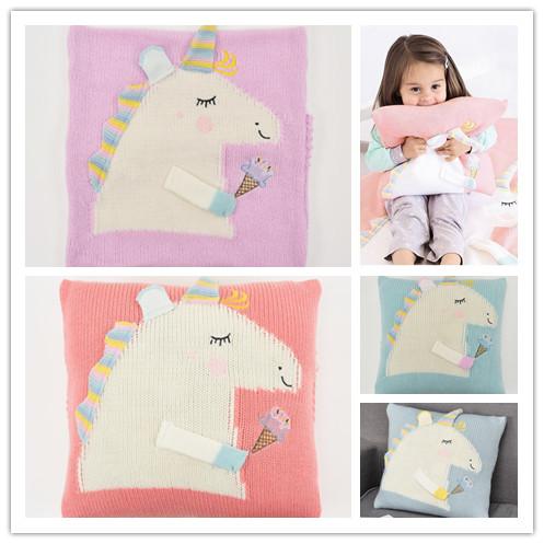 Free Shipping Unicorn Children's Pillow Case New Baby Knit Pillowcase sheet Pillow Covers Weeping Kid Pillow Sheath