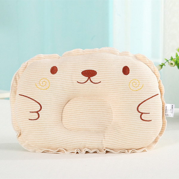 Maternal and child supplies baby pillow cute breathable simple color cotton embroidered pillow baby anti-headrest pillow