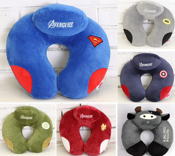 New Fashion Avengers Hero Cartoon U Shaped Car Seat Travel Neck Saver Head Rest Pillow Support Cushion Case Cover Pad Mat Nap Home Protector