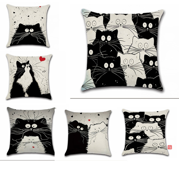 Cartoon cat pillows high quality pillow cover wasit cushion pillow case for hotel home decor pillow