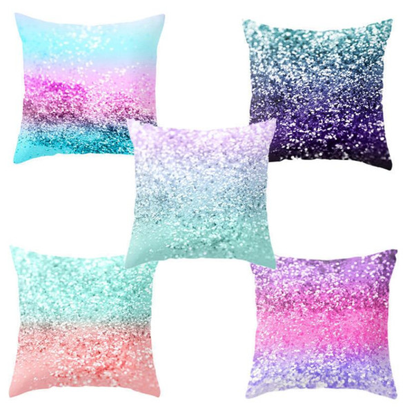 Peach Skin Pillow Cover Sofa Cushion Cover Pillow Case Gradient Colorful Cushion Covers Home Decorative KKA6495