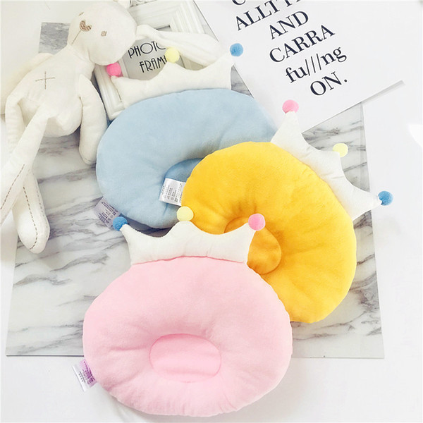 Baby Crown Pillows Baby Cotton Crown Sleeping Pillow Baby Head Flat Prevent Shaping Pillow Breathable Pillow