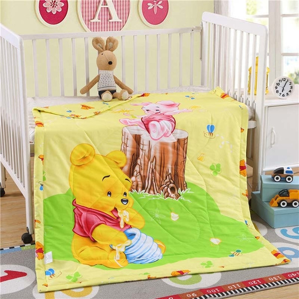 Patchwork Silk Quilt Child Baby Blanket Bed Bedspread Kindergarten Nursery School Sleeping Comforter Summer Thin Quilts SH190917