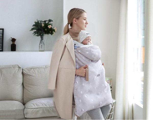 0-36 Months Thickened Baby Carrier Infant Warm Cape Coat Windproof Carrying Case Adjustable Children Hooded Stroller Cover Cloak