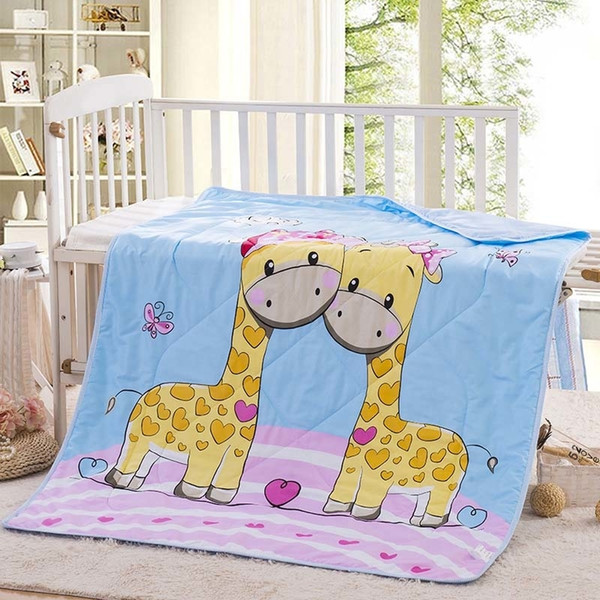 Cartoon Patchwork Silk Quilt Kids Baby Blanket Bedspread Student Office Sleep Comforter Summer Thin Quilts SH190917