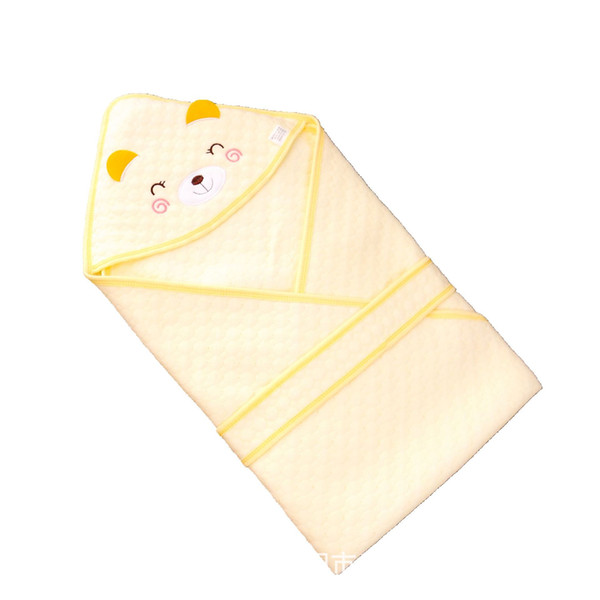 Bear embroidered baby warm cotton blanket Newborn cotton sleeping bag Baby bag