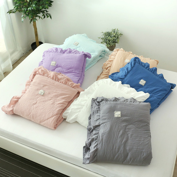2019 Solid Blanket Comforter Bed Cover Quilting Summer Quilt Home Textiles Suitable for Children Kids Men Adult free shipping SH190917