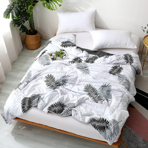 4 Size Leaves Comforter Summer Solid Thin Quilt Air condition quilted quilts Cover Polyester Fabric for children single adult #s SH190917