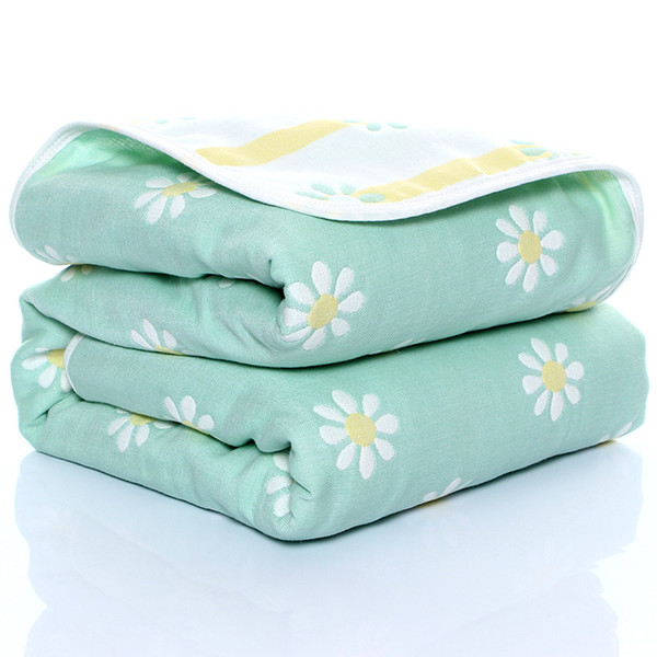 110*110cm Baby Cotton Blanket Six-layer Gauze Children's Bath Towel Newborn Thin Quilt Blanket Infant Summer Quilt