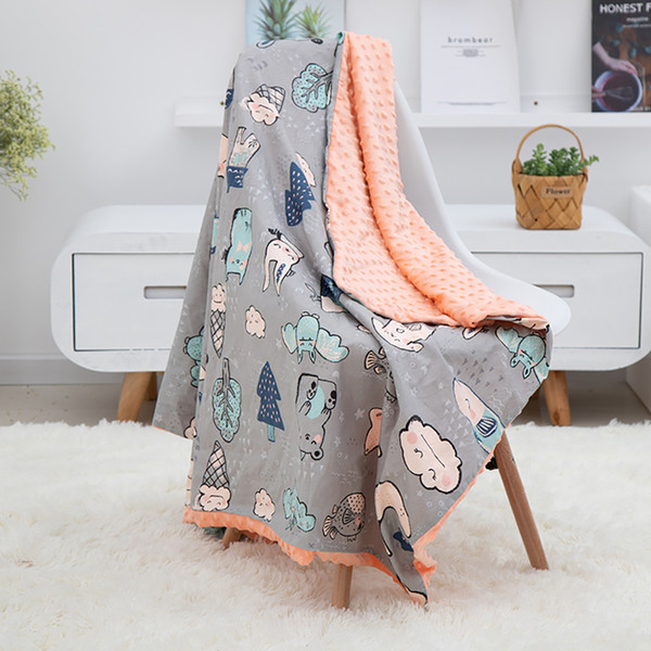 Soft Breathable New Cotton Cartoon Baby Blanket Beanie Kids Quilt Peas Blanket For Pram Baby Carriage Stroller Covers