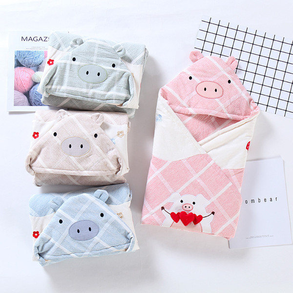 90*90CM Newborn Cotton Baby Padded Soft Combed Cotton Sleeping Bag Cartoon Baby Swaddle Infant Quilt Baby Blanket Infant Wrap