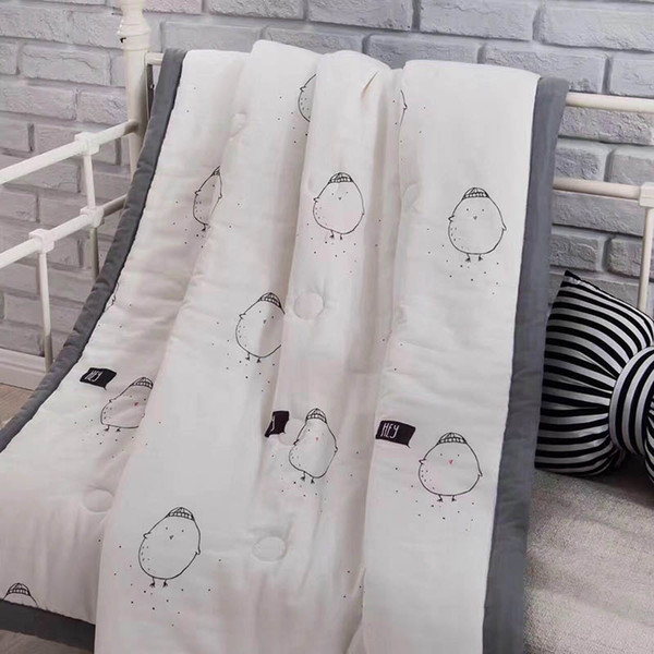 Baby Bedding quilts cotton Quilt cartoon Printing soft toddler Summer quilting stroller blanket Breathable