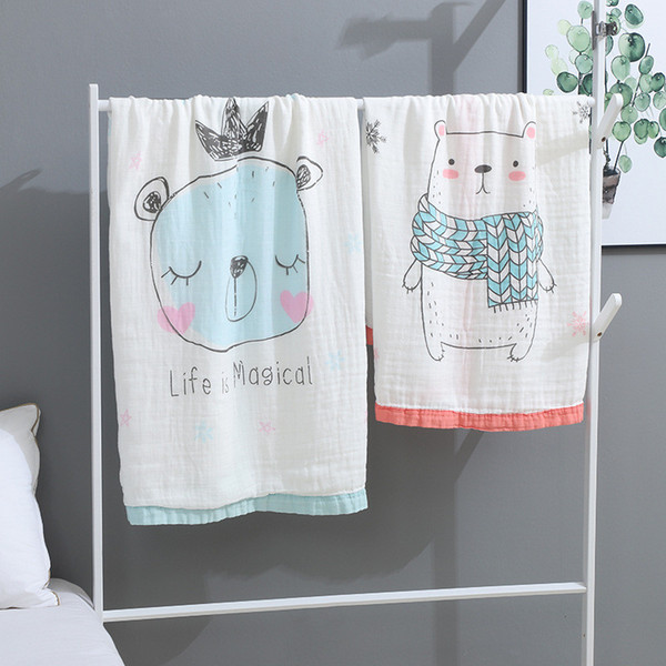 Cotton Baby Cute Animal Quilt Baby Items for Newborns Ins Lovely Print Absorbent Towel