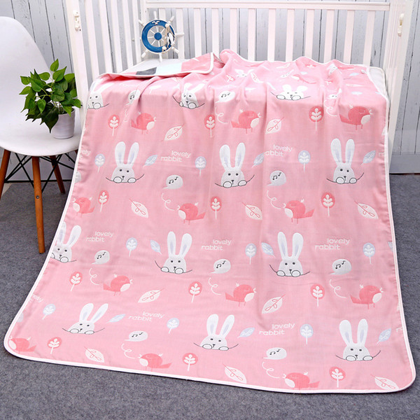 Newborn Summer 120X150cm Baby Cotton Blankets 6 Layers Quilt Muslin Wrap Swaddle Stroller Baby Blankets Infant Bath Towel