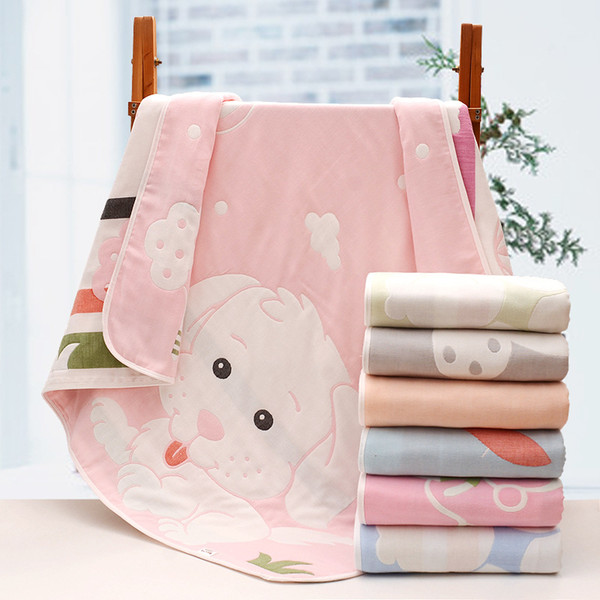 Gauze Pure Cotton Jacquard Baby Bath Towel Baby Blanket Absorbent Pure Cotton Gauze Quilt 110*115cm