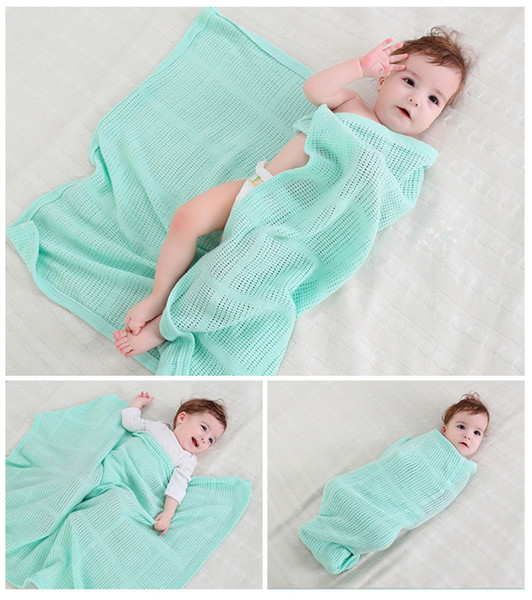 2018 Cotton hollow blankets, baby blankets, wipes, baby bath towel breathable cover, formaldehyde-free, no fluorescent agent.