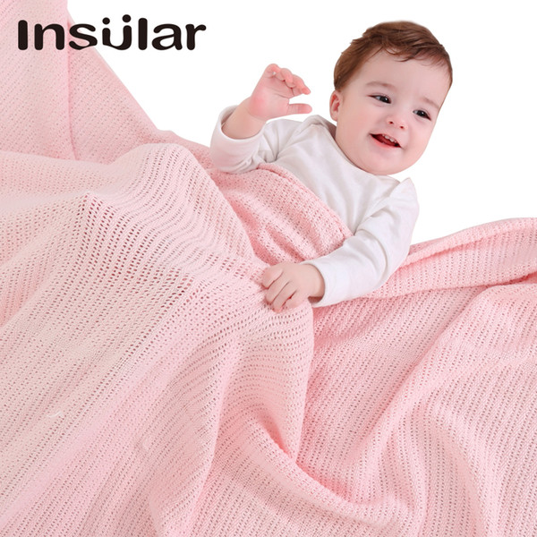 Breathable knitted Baby Blanket Soft Newborn Bedding Kids Blanket Baby Wrap Swaddles 8 Colors