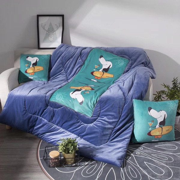 Cute Children Infants Cushion Blankets Quilt 100*150cm Pillow Quilts Dual Use Multi-Purpose Folding Blankets Travel Portable