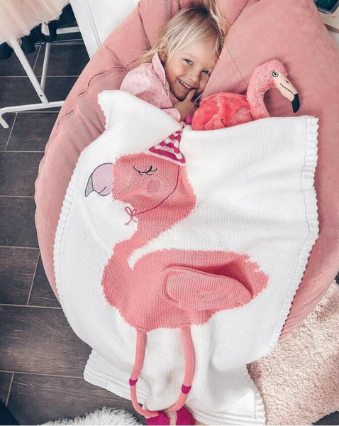 Flamingo blankets Air conditioning blanket for children Baby boys and girls knitted blankets lovely Flamingo Woolen quilt