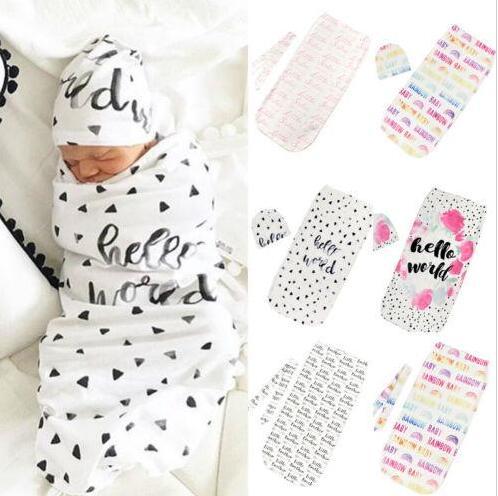 10 styles Newborn Baby Sleeping Bag 2pcs/set Soft Little Sister Little Brother Baby Swaddle Wraps Cocoon Swaddle Baby Photographic Props 20