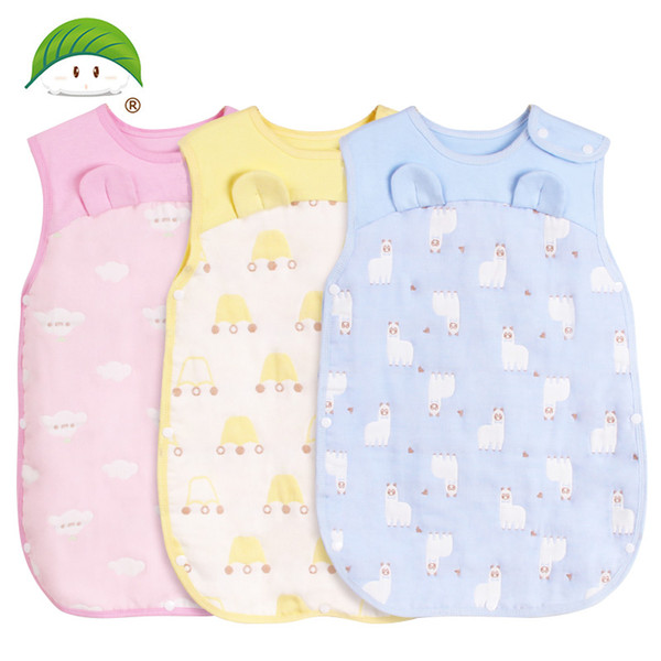 popomi spring summer sleepsacks figured cloth gauze sleeping bag 3 colors 100% cotton soft and airpermeability 14-194