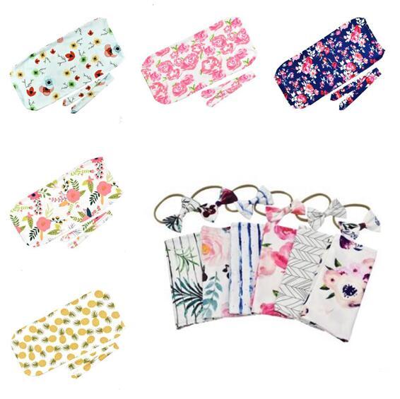 Baby Swaddle Wrap Newborn Photography Props Blanket Cloth Towels Wrap Baby Girls Hair Accessories Headband Outfits Flower Swaddling