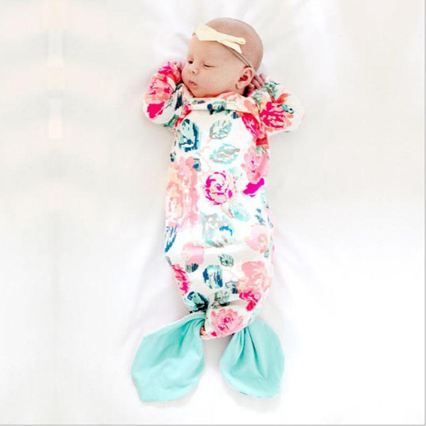 Newborn Baby Sleep Bag Mermaid Tail Wearable Blanket Long Sleeve Nightgown for Infant Cute Sleeping Bag