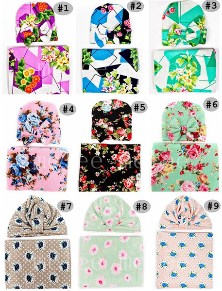 INS Infant Baby Swaddle Sack Baby Girl Rose Flower Blanket Newborn Baby Soft Cotton Cocoon Sleep Sack With Knot Headband Cap Hats Set