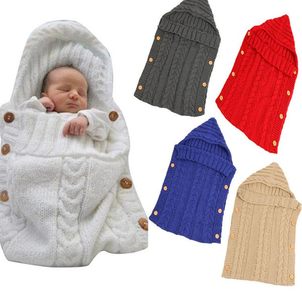 Newborn Baby Sleeping Bag Autumn and Winter Infant Knitted Wool Sleeping Bag Button Sleeping Bag Photography Hug Carpet Stroller