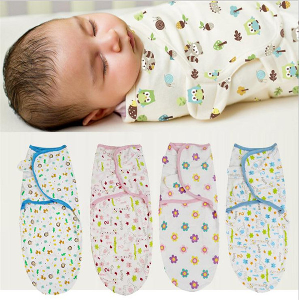 10 colors Baby cartoon Printed cotton Sleeping Bags infant newborn swaddle wrap blanket kids toweling bath towels Swaddling Breathable dc683