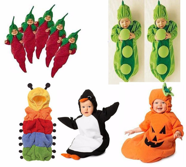 lovely 6styles-Newborn Baby sleeping bag caterpillar pea banana penguin chilli Pumpkin sleeping bags