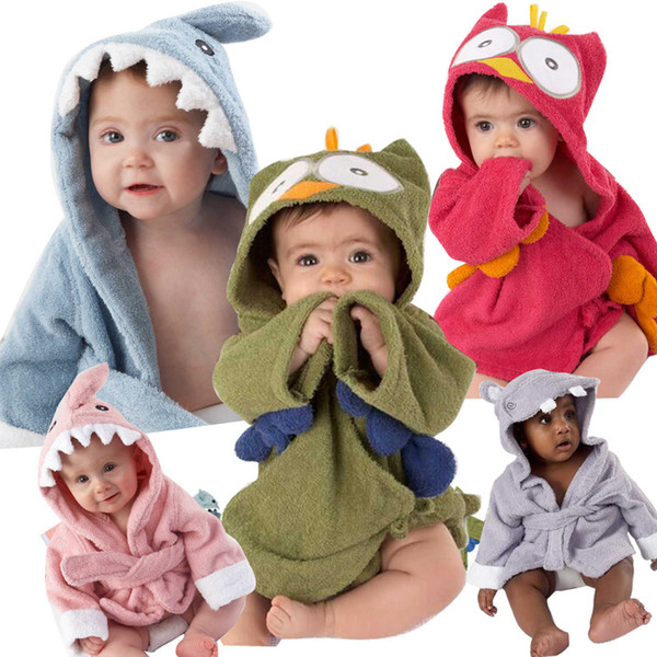 Children Cartoon Robes Animal Boys Girls Flannel Sleepwear Baby Bathrobe Romper Kids Home Wear Dinosaur Pajamas Cloak Q190530