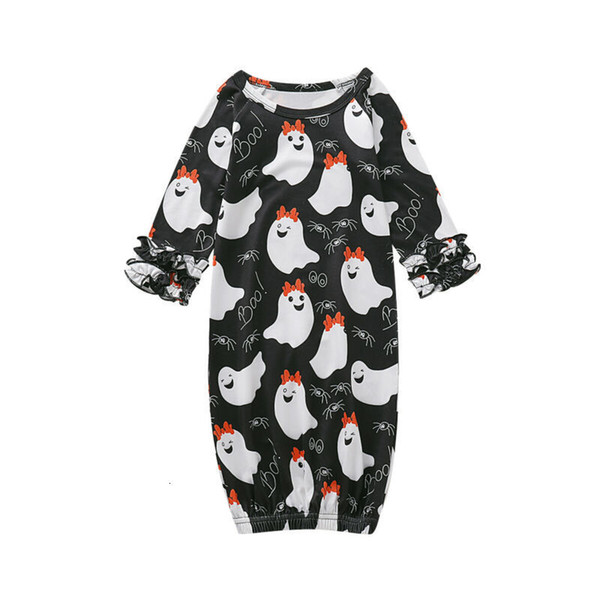 Kids Baby Girl Halloween Clothing Gown Ghost Long Sleeve Sleepwear Nightgowns Sleeping Bag