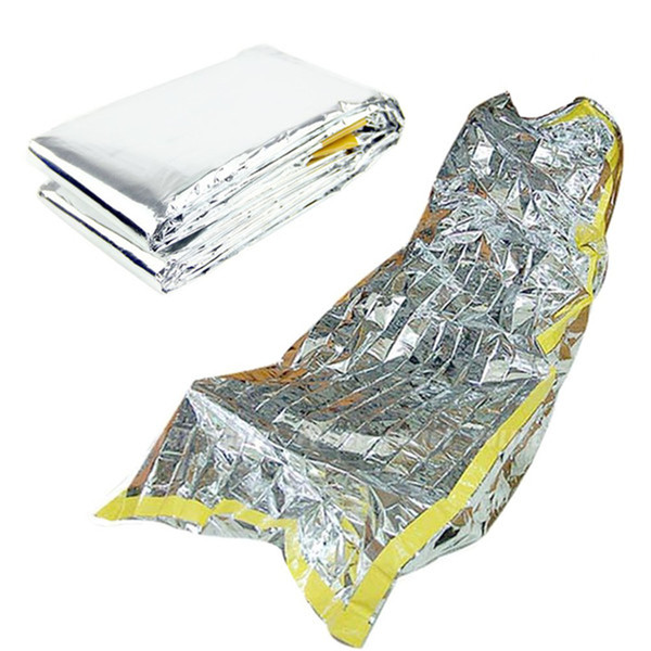 Portable waterproof reusable emergency sunscreen blanket silver foil camping survival warm outdoor adult children sleeping bag FHN12