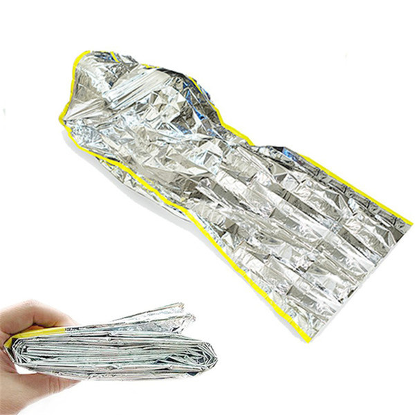 Portable waterproof reusable emergency sunscreen blanket silver foil camping survival warm outdoor adult children sleeping bag EHN12