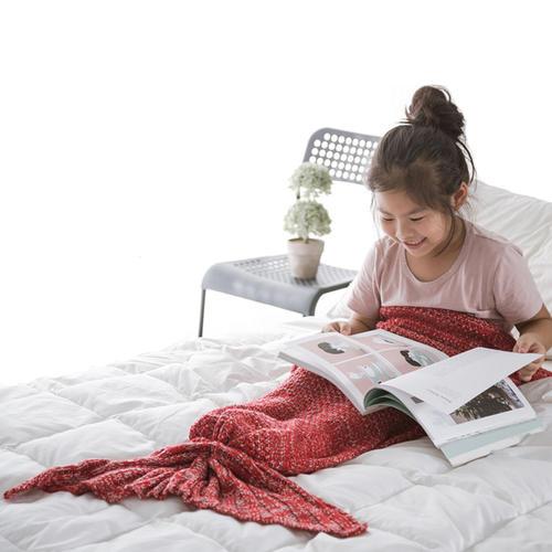 Kids 50*90 cm Mermaid Tail Blankets for Children Mermaid Sofa Blankets Knitted Mermaid Blankets Christmas Gift