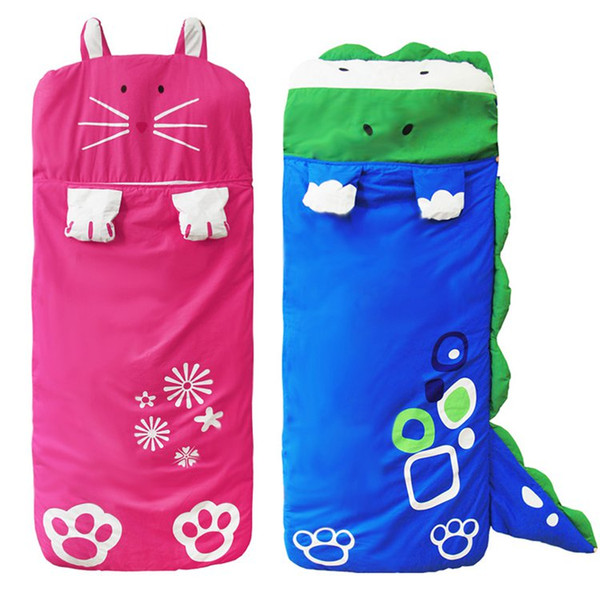 Four-color cartoon sleeping bags children 140xm*60cm soft cotton long kids sleep package