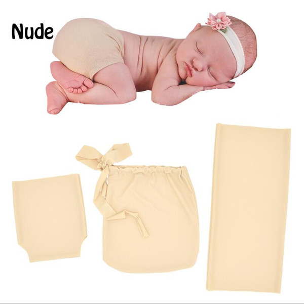 3 Pieces Newborn Stretch Wraps Baby Photography Props Newborn Diaper Long Ripple Wrap Blanket free shipping