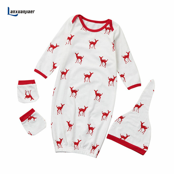 Lanxuanjiaer Newborn Baby Sleeping bag cartoon cotton cute deer infant boys girls sleep Sack with hat for 6-18 month hot sale