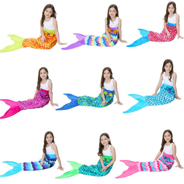 56*135cm Kids mermaid sleeping bag Mermaid tail Super Soft Warm mermaid Blanket Christmas snowflake design sleeping bag IC855