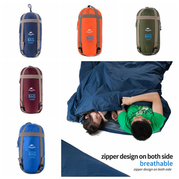 5 Colors 190*75cm Outdoor Portable Envelope Sleeping Bags Travel Bag Hiking Camping Equipment Outdoor Gear Sleeping Pads CCA11712 20pcs