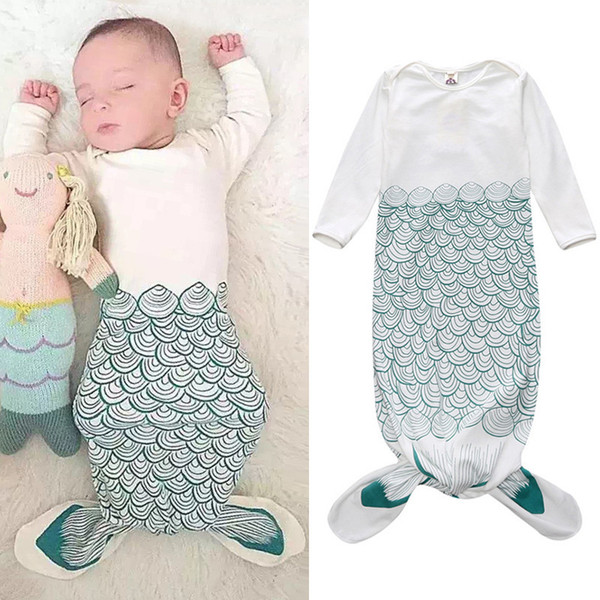 Wholesale- IMSHIE Baby's Romper Anti-kick Sleeping Bag Mermaid Sleeping Bag Newborn Thickened Cotton Sleeping Bag Baby Swaddle Blankets