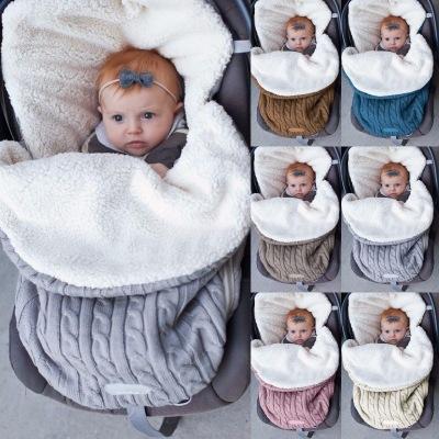 Newborn Baby Bunting Bag Thick Baby Kids Toddler Knit Pram Bag Protect Baby From Cold and Wind Toddler Stroller Sleeping Bag