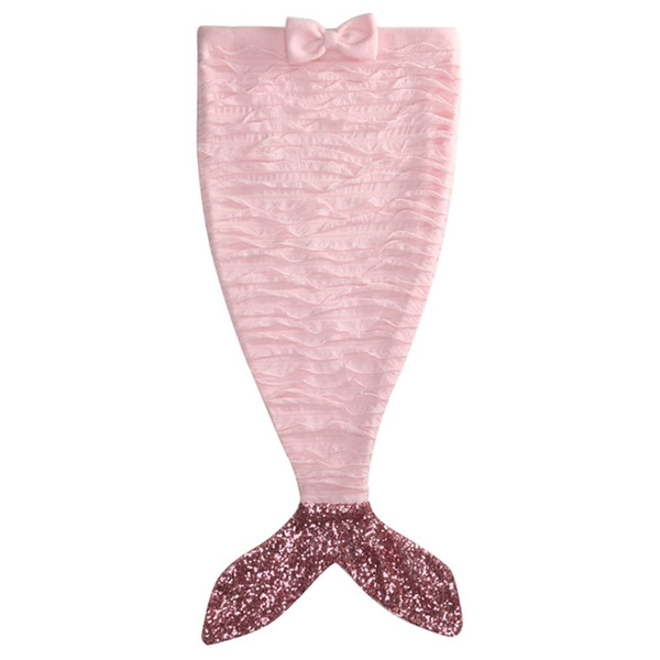 Cute Baby Girl Kids Mermaid Tail Blankets Cotton Newborn Toddler Bowknot Sleeping Bags Bed Sofa Outfits Costume 95cm*38cm