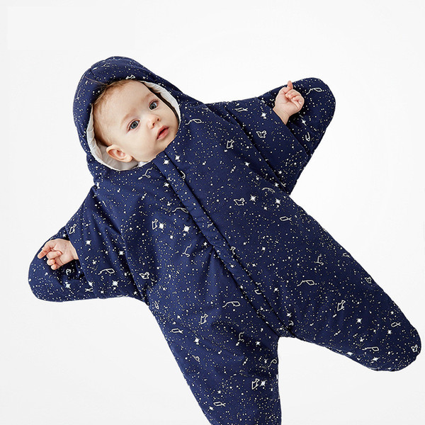 Starfish Baby Sleeping Bag 3 Colors Lovely Cotton Split Leg Sleeping Bag Embrace Quilt Baby Swaddle Blanket Free Shipping B0181